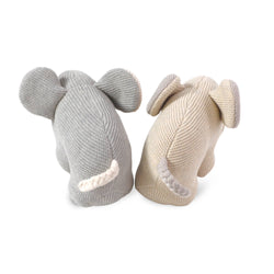 Image of Elephant Knit Stuffed Animal Soft Baby Toy (Organic Cotton)