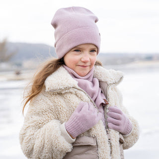 menique - Kids' Beanie Knitted Merino & Cashmere: 3-10 years / Dusty pink