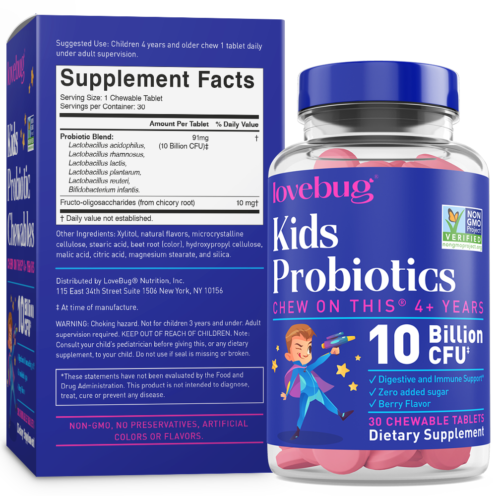 LoveBug Probiotics - Kids Probiotics - Chewable