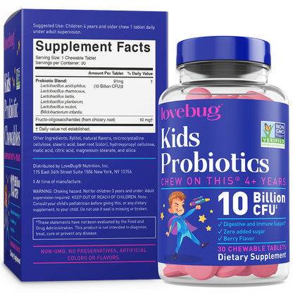 LoveBug Probiotics - Kids Probiotics - Chewable