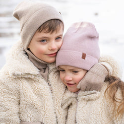 Image of menique - Kids' Beanie Knitted Merino & Cashmere: 3-10 years / Light gray