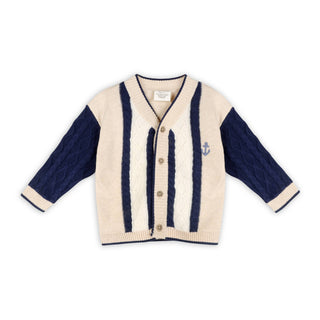 Viverano Organics - Anchor Stripe Knit Baby Cardigan (Organic Cotton)