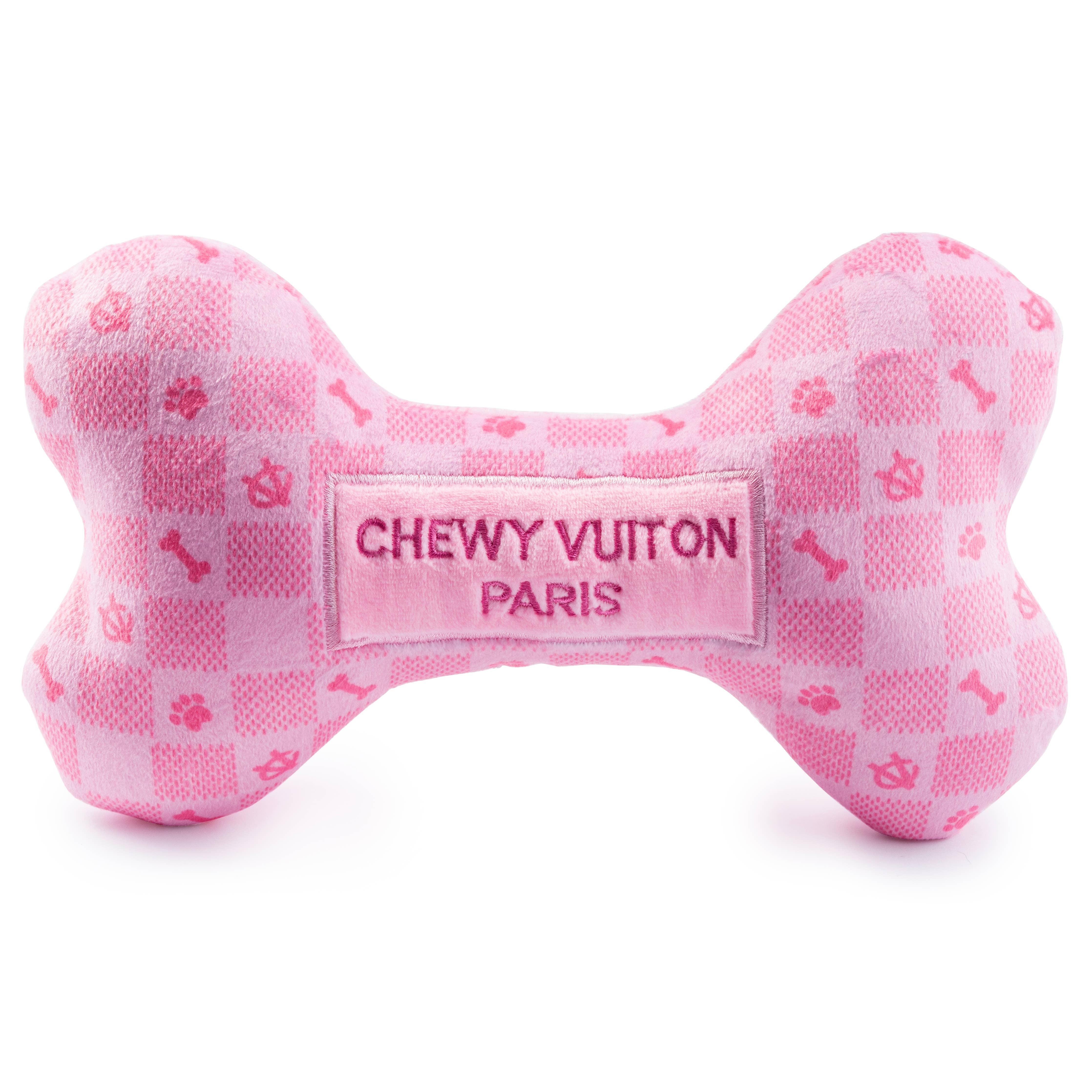 Image of Haute Diggity Dog - Pink Checker Chewy Vuiton Bone by Haute Diggity Dog