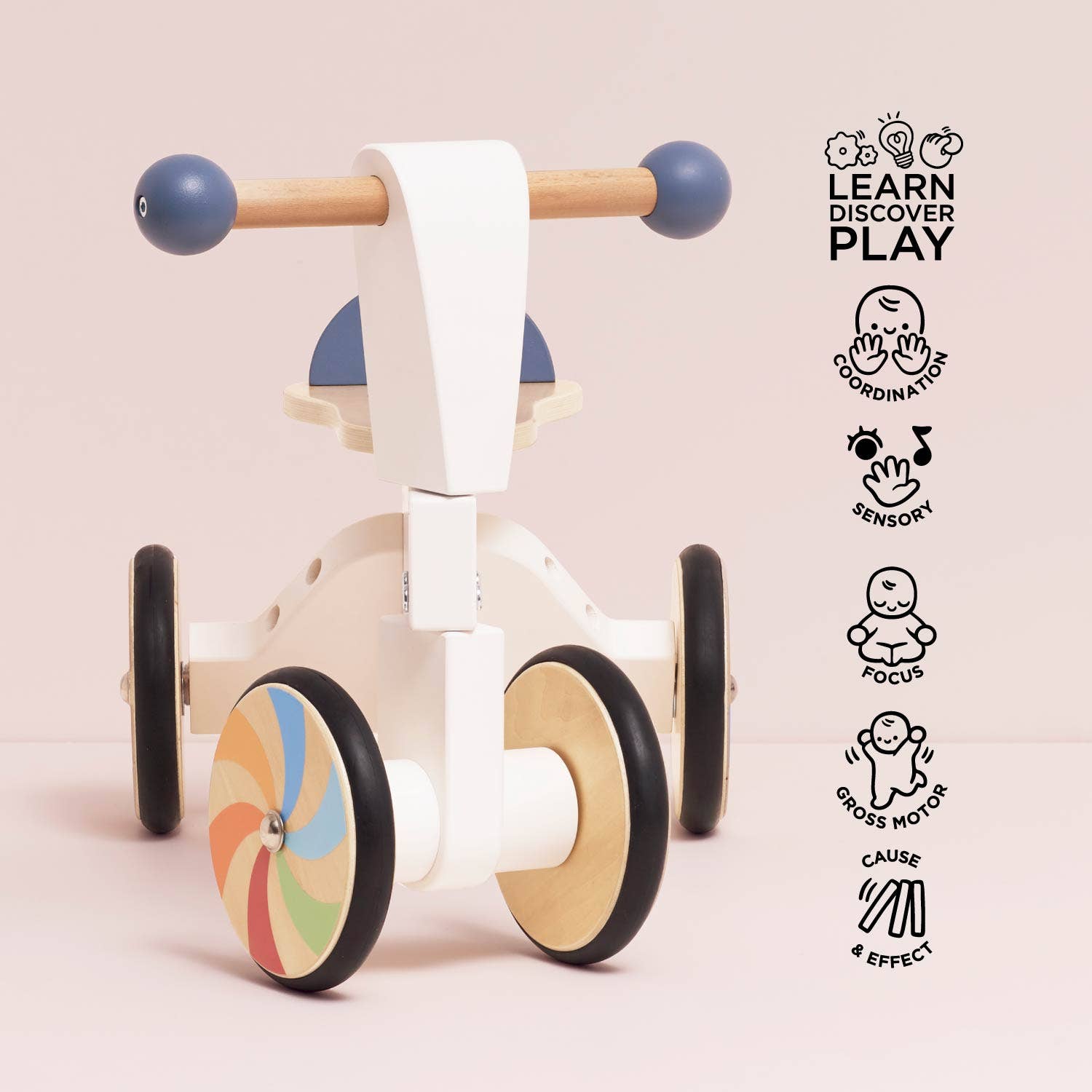Wooden Rainbow Ride On Trike