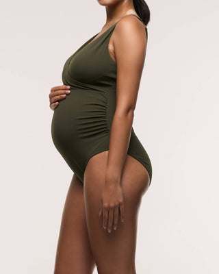 Cross Front One Piece Maternity Swimsuit