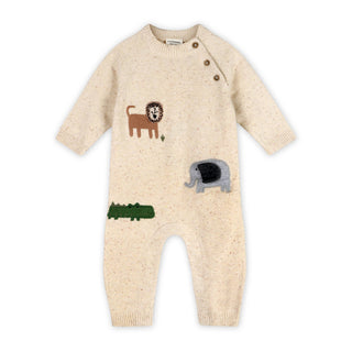 Viverano Organics - Safari Animals Baby Knit Jumpsuit (Organic Cotton)