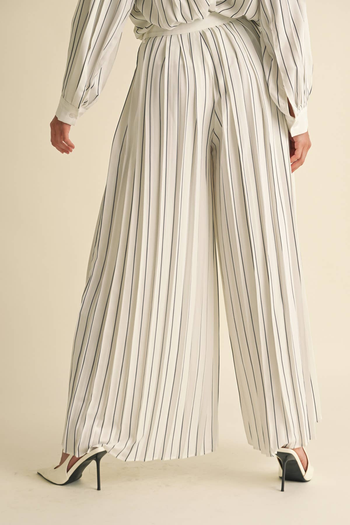 Image of Pleated Stripe Pants