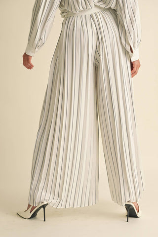 Pleated Stripe Pants