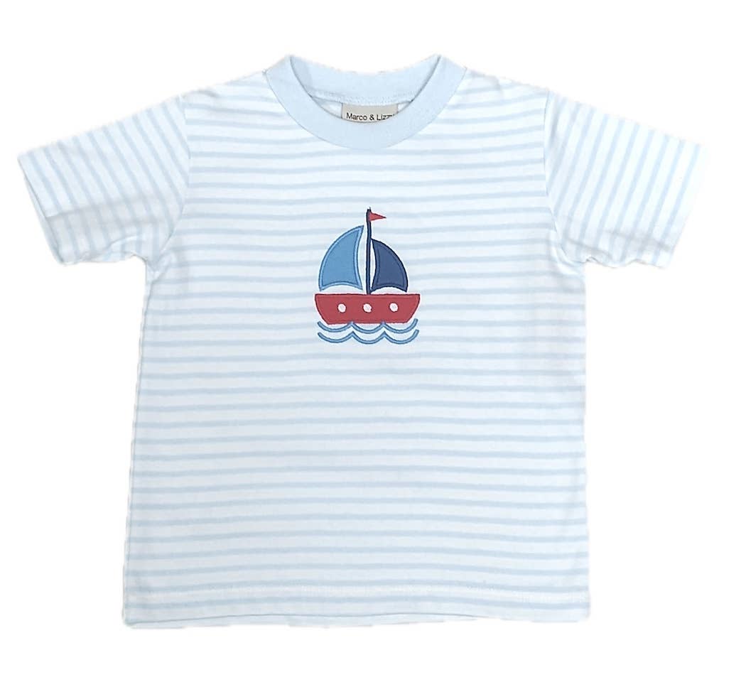 Marco and Lizzy - Sailboat Boys T Shirt Short Set