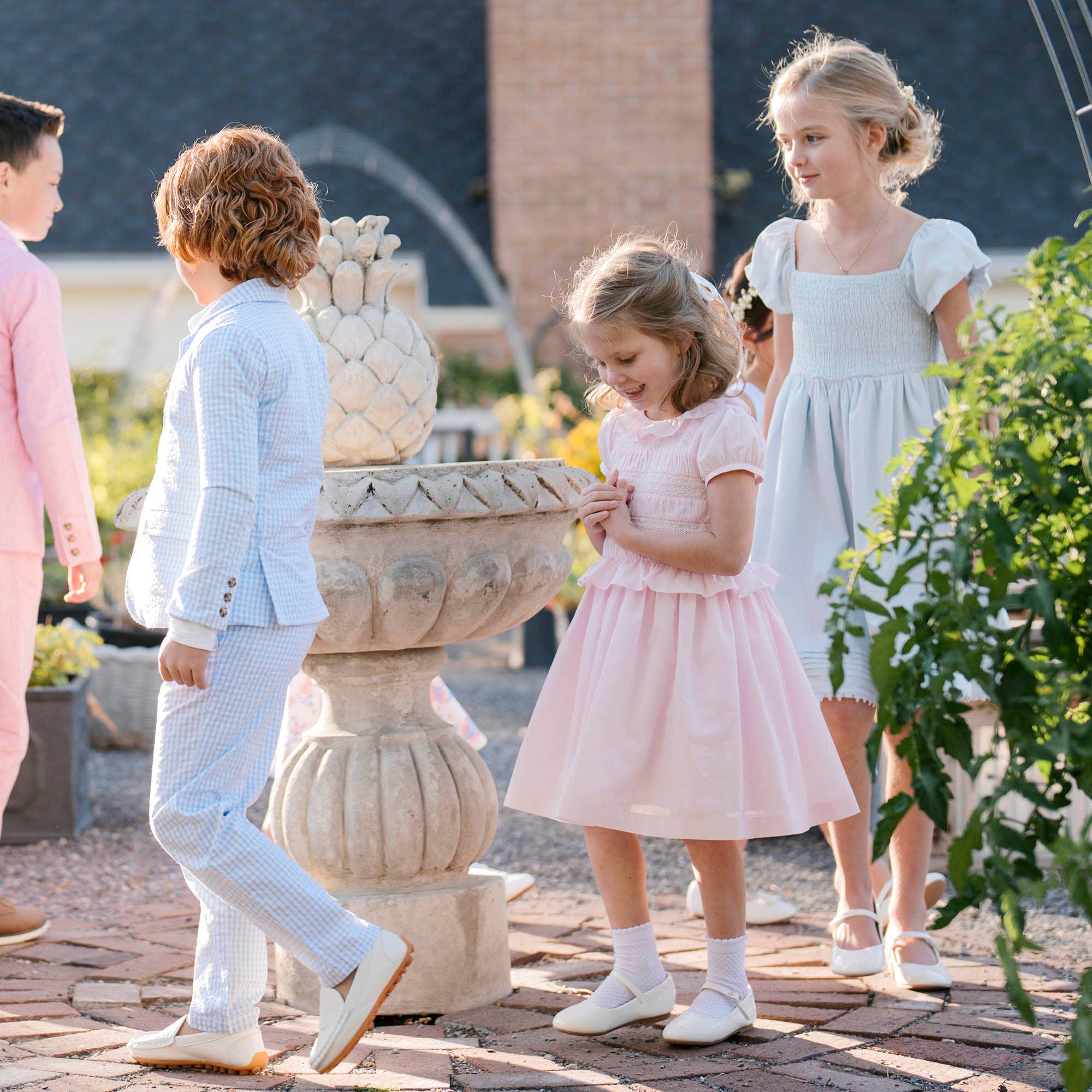 Image of Hope and Henry - Organic Puff Sleeve Smocked Party Dress