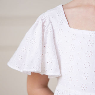 Hope and Henry - Flutter Sleeve Organic Empire Dress