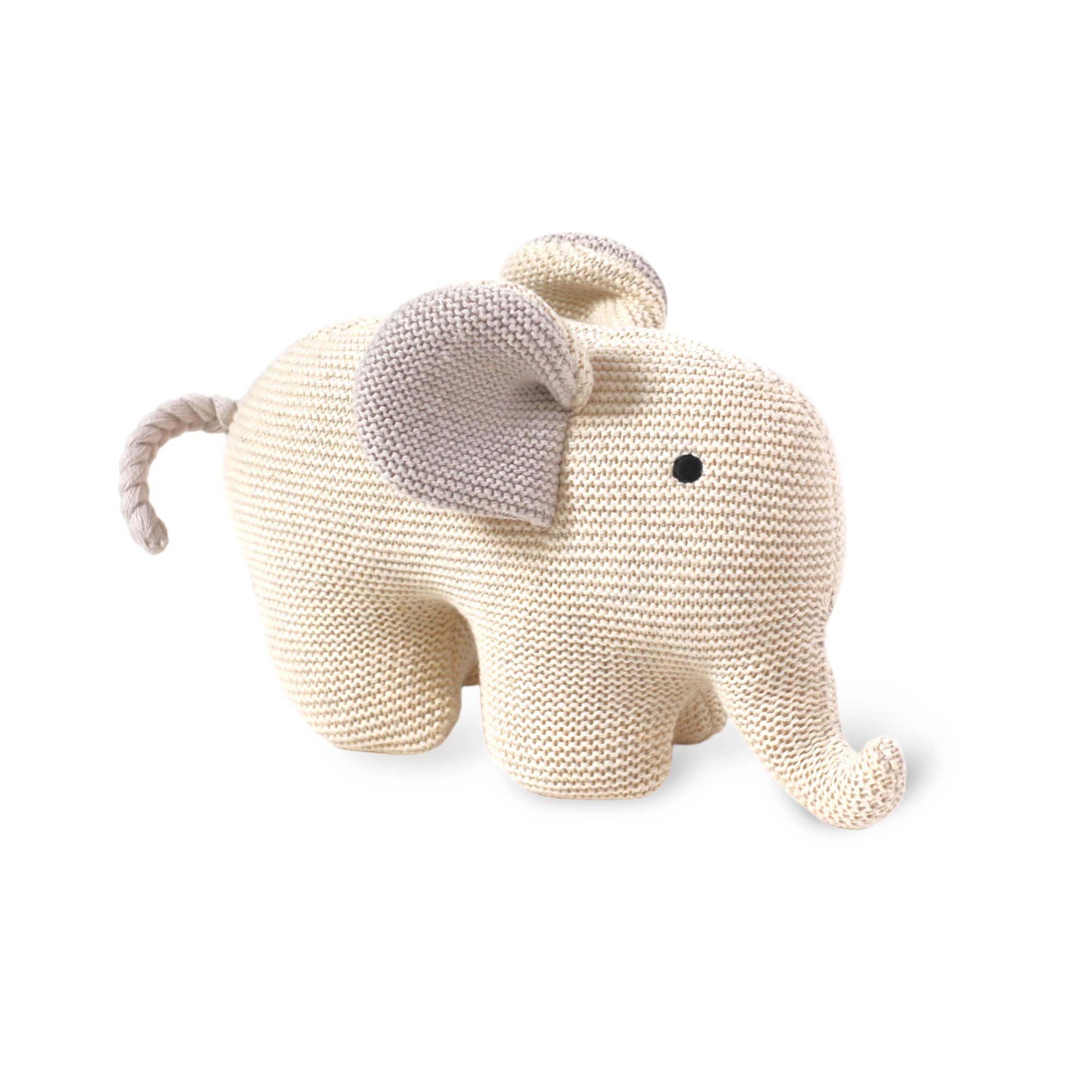 Image of Elephant Knit Animal Soft Baby Toy