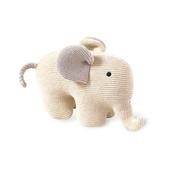 Image of Elephant Knit Stuffed Animal Soft Baby Toy (Organic Cotton)