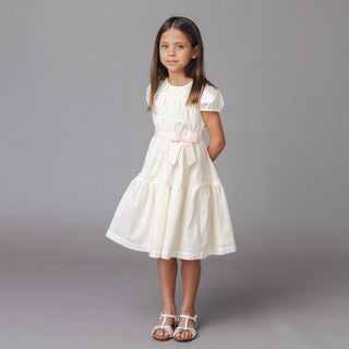 Hope and Henry - Organic Puff Sleeve Tiered Party Dress