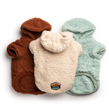 fabdog - Cream Sherpa Dog Hoodie: 10"