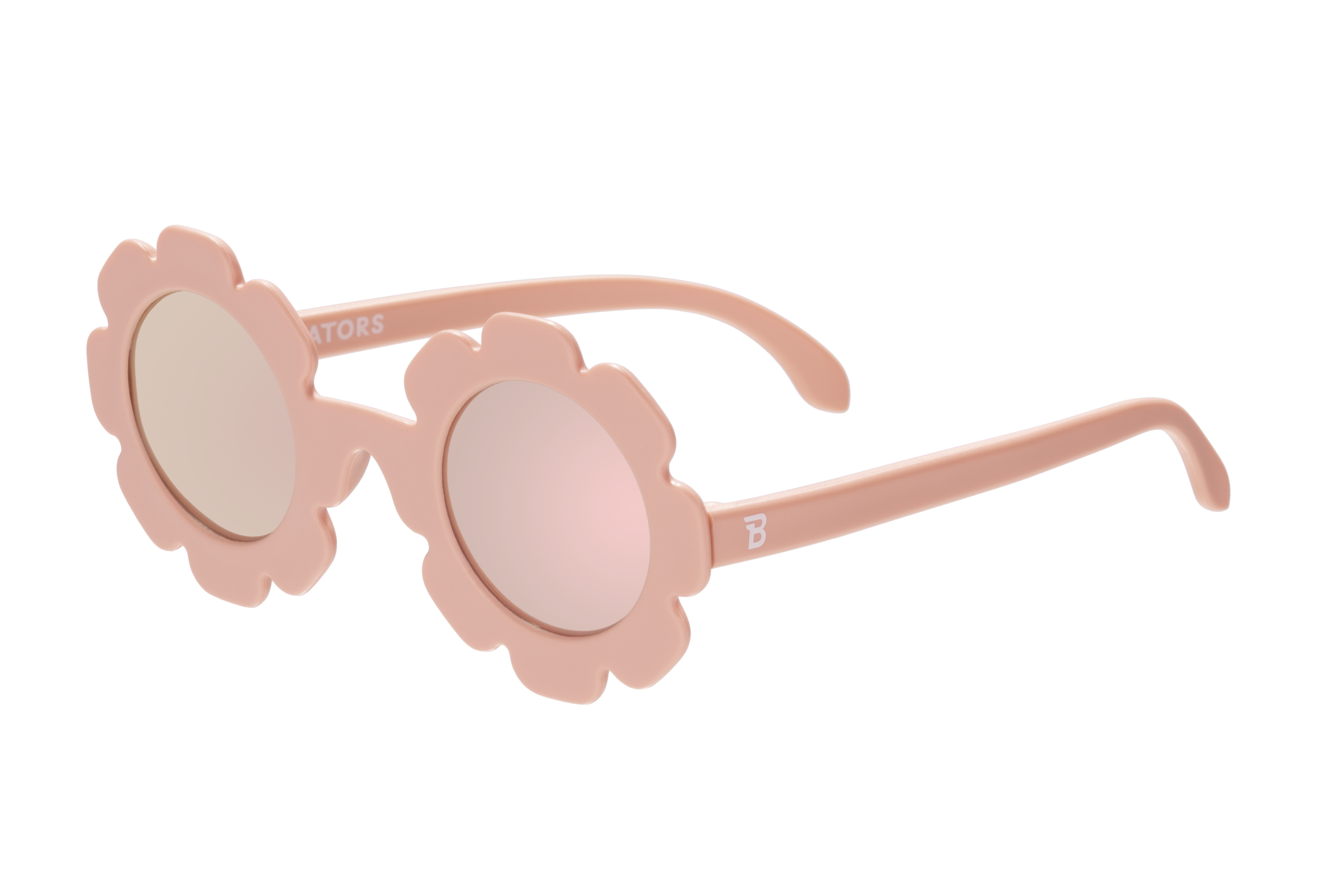 Image of Babiators - Peach Keen Polarized Flower Sunglasses with Mirrored Lens: Ages 6+