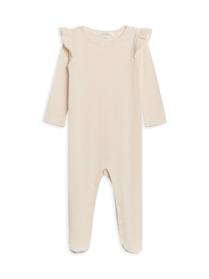 Colored Organics - Addy Pointelle Flutter Sleeve Footed Romper