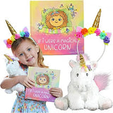 Bearington Collection - Magical Unicorn Gift Set w/ Book, Plush Unicorn and Headband