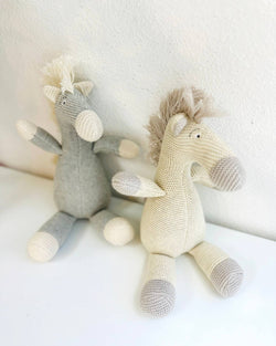 Image of Viverano Organics - Horse Knit Stuffed Animal Soft Baby Toy (Organic Cotton)