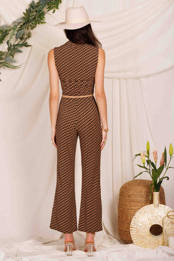 Image of Endless Blu - DQP8108 PRINTED KNIT WIDE LONG PANTS