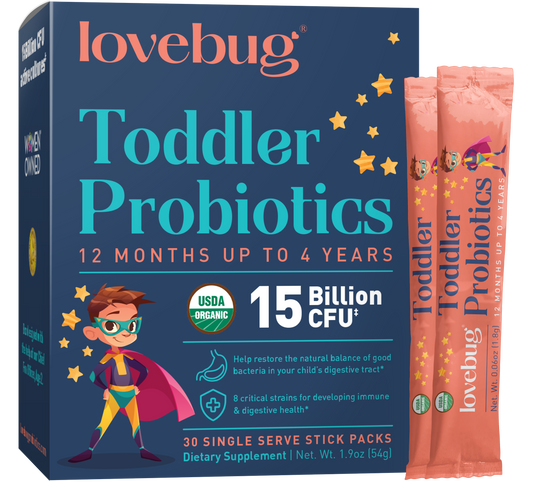 LoveBug Probiotics - Toddler Probiotics 12 months - 4 Years Organic (Powder)