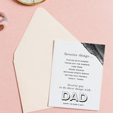 Kitty Meow Boutique - Favorite Things for Boy Dad - Father's Day Greeting Card