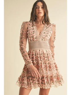 Image of Floral Lace Mini Dress