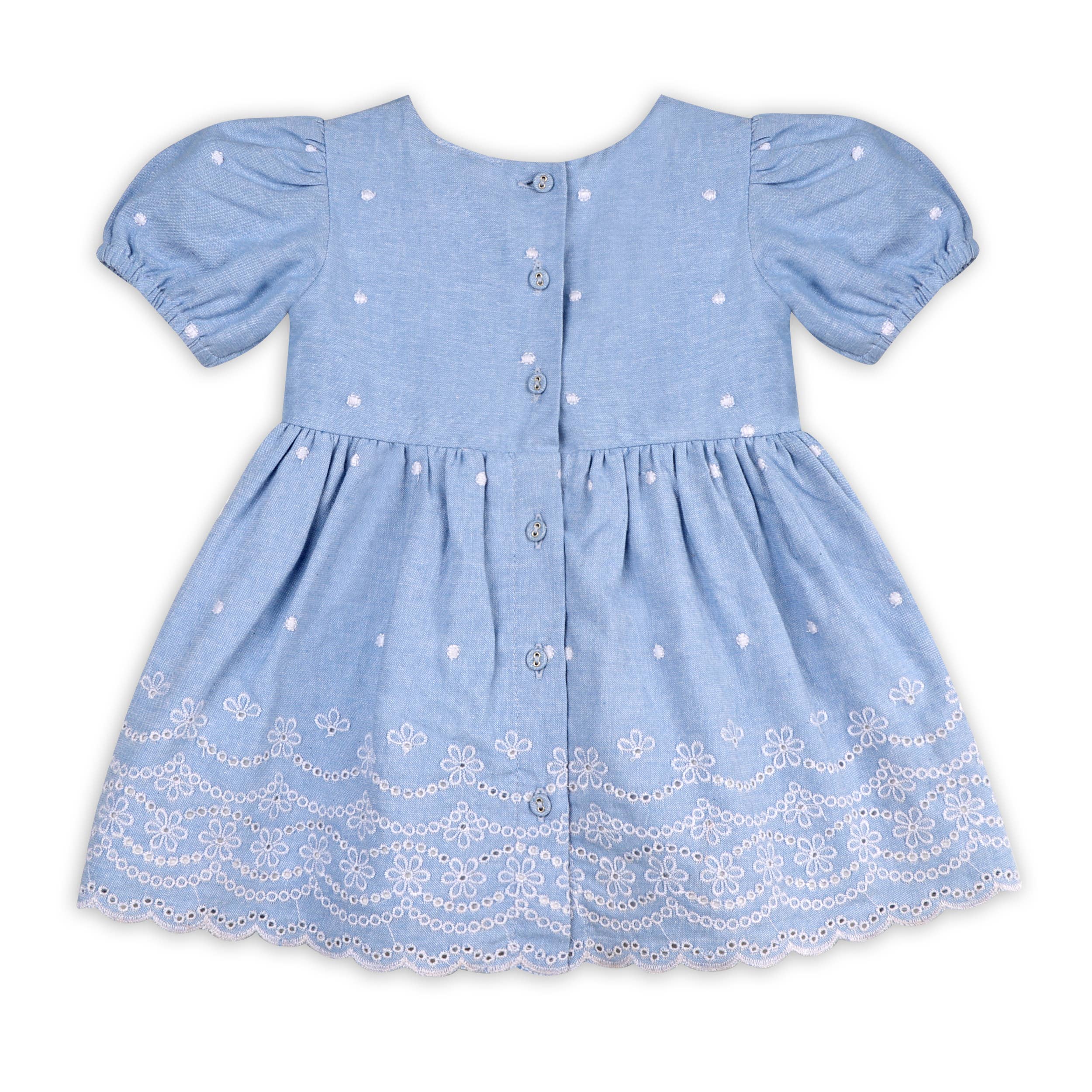 Image of Isla Chambray Baby Dress + Bloomer