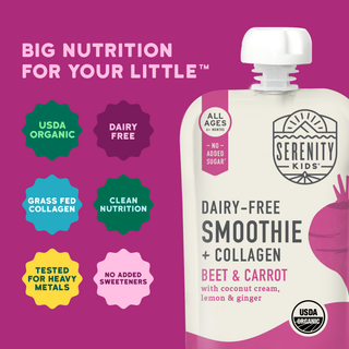 Serenity Kids Beet & Carrot Smoothie with Grass Fed Collagen Pouch