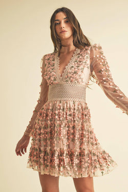 Image of Floral Lace Mini Dress