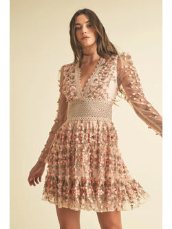 Image of Floral Lace Mini Dress