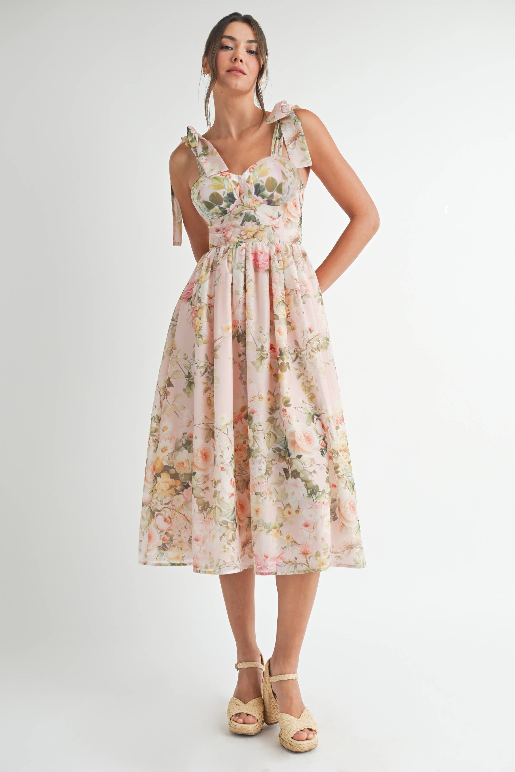 Image of Floral Printed Midi Dress