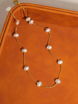 Image of Ida 18K Non-Tarnish Petite Pearl Necklace