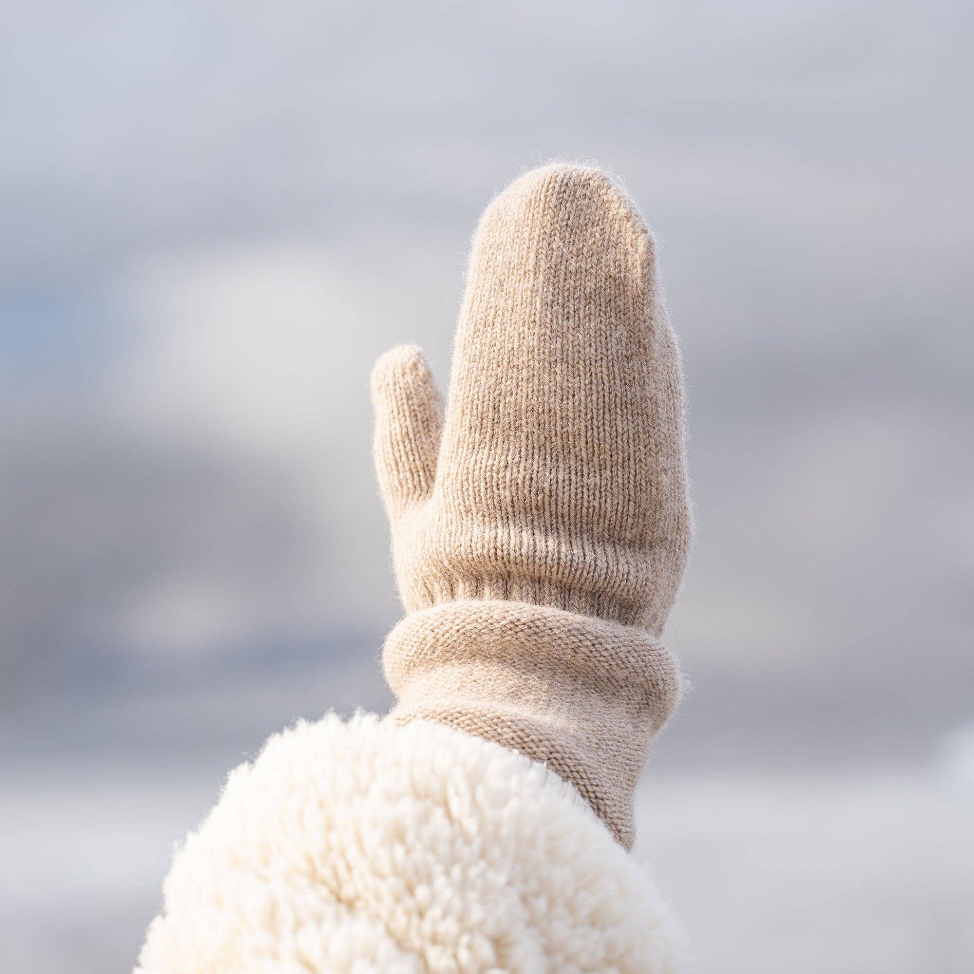 Image of menique - Kids' Mittens Knitted Merino & Cashmere: 1-3 years / Light blue