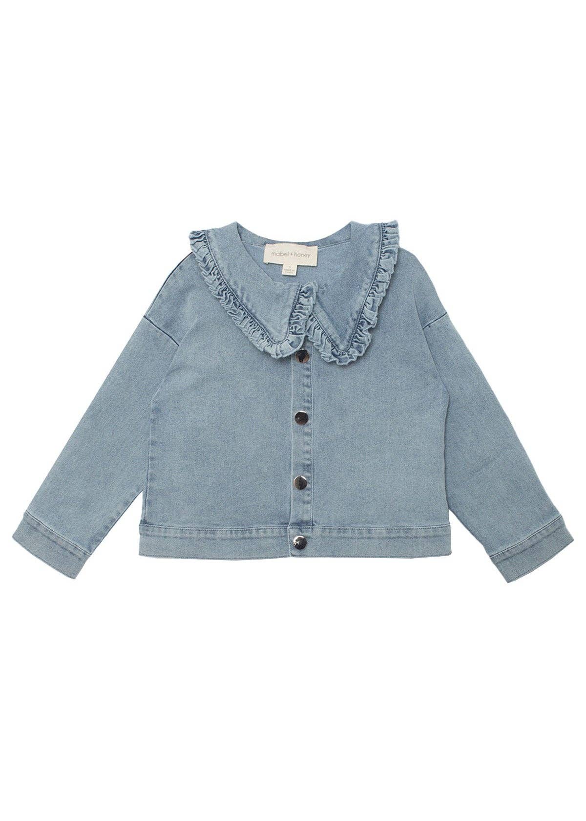 Image of Denim Days Ruffled Collar Jacket