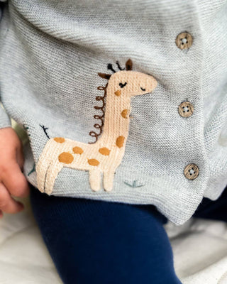 Viverano Organics - Animal Safari Embroidered Baby Cardigan Sweater (Organic)