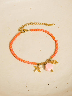 Image of Fawn 18K Gold Non-Tarnish Shells and Star Beaded Bracelet