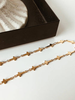 Image of Dilara 18K Gold Non-Tarnish Cross Choker