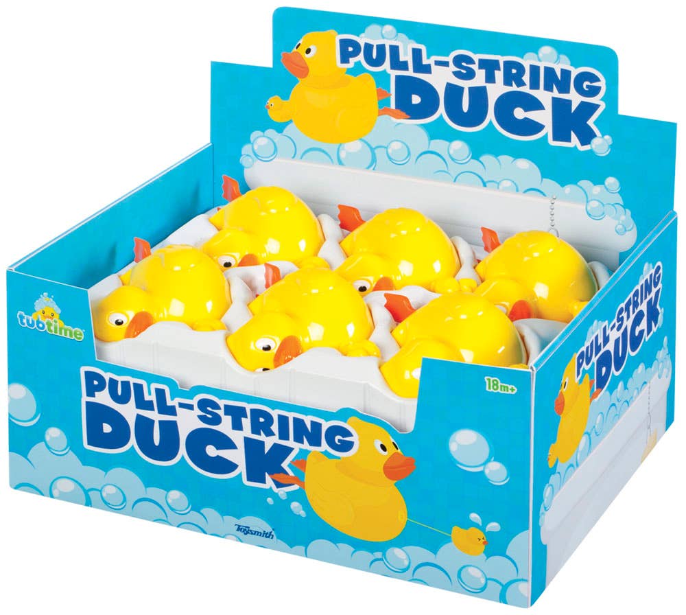 Toysmith - Tub Time - Pull-String Duck, Swimming Duck Bath/Pool Toy