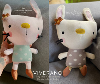 Viverano Organics - Sam Bunny Organic Cotton Stuffed Animal Baby Kid Toy