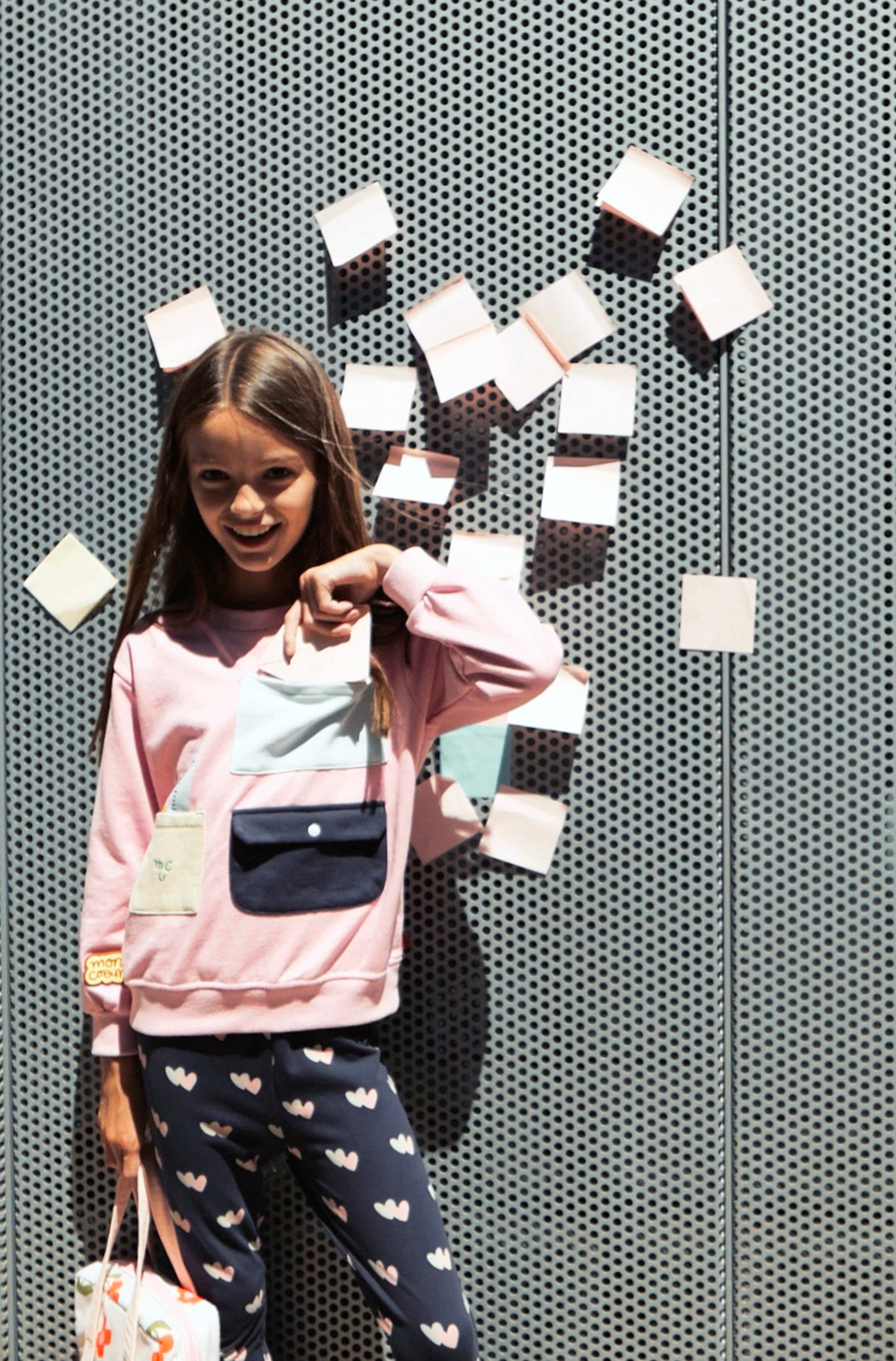 Cotton Pockets Kid Pink Sweatshirt
