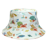 Emerson and Friends - Reversible Bucket Hat - Beach Day and Coral Stripes: Baby