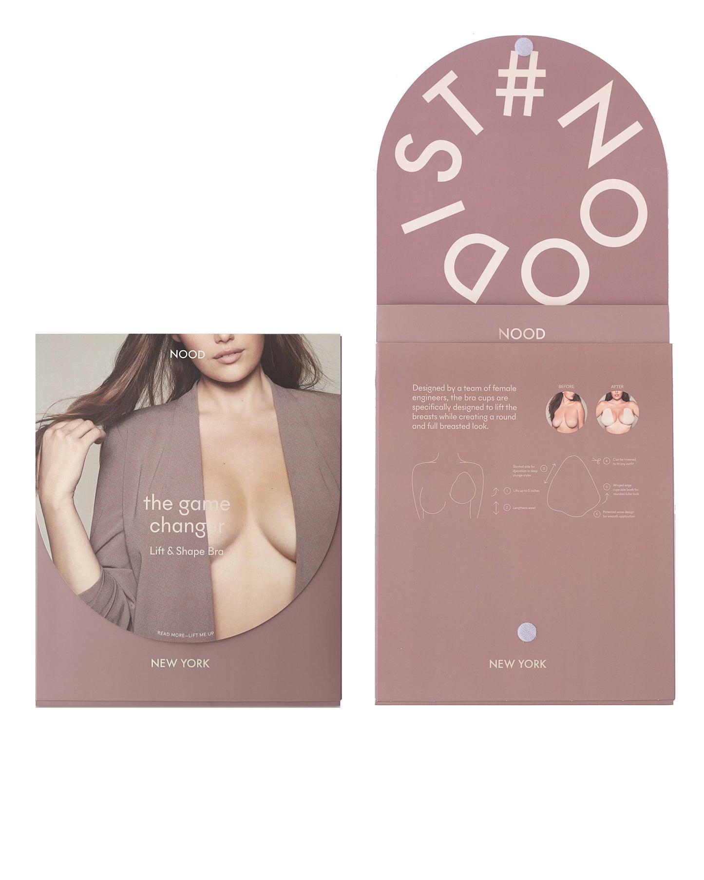 NOOD - Game Changer | Lift & Shape Adhesive Hemp Bra: No 5 Soft Tan / 1