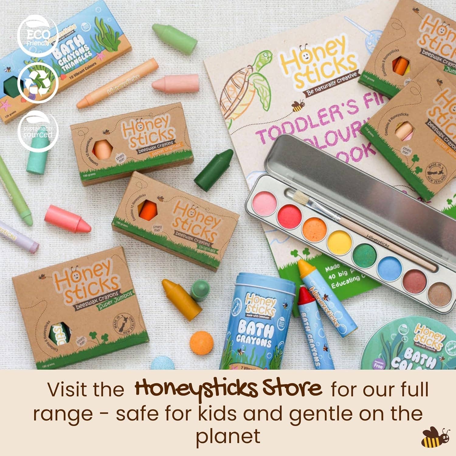 Honeysticks - Honeysticks 100% Pure Beeswax Crayons (12 Pack) - Non-Toxic