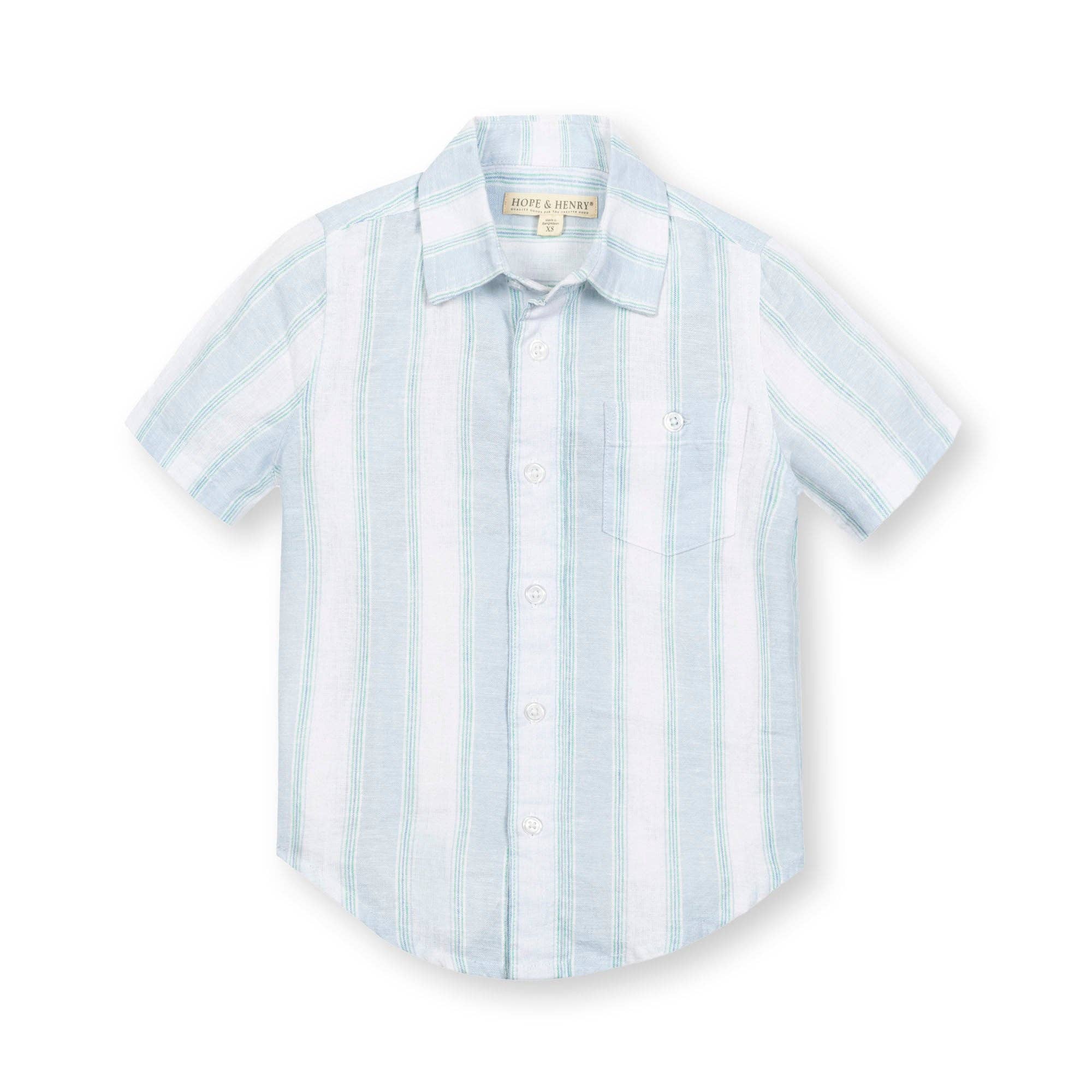 Image of Linen Short Sleeve Button Down Shirt