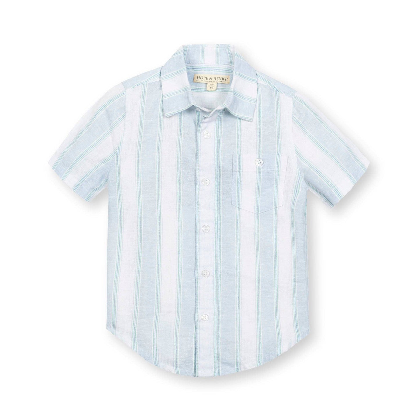 Hope and Henry - Linen Short Sleeve Button Down Shirt