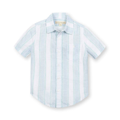 Hope and Henry - Linen Short Sleeve Button Down Shirt