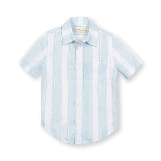 Hope and Henry - Linen Short Sleeve Button Down Shirt