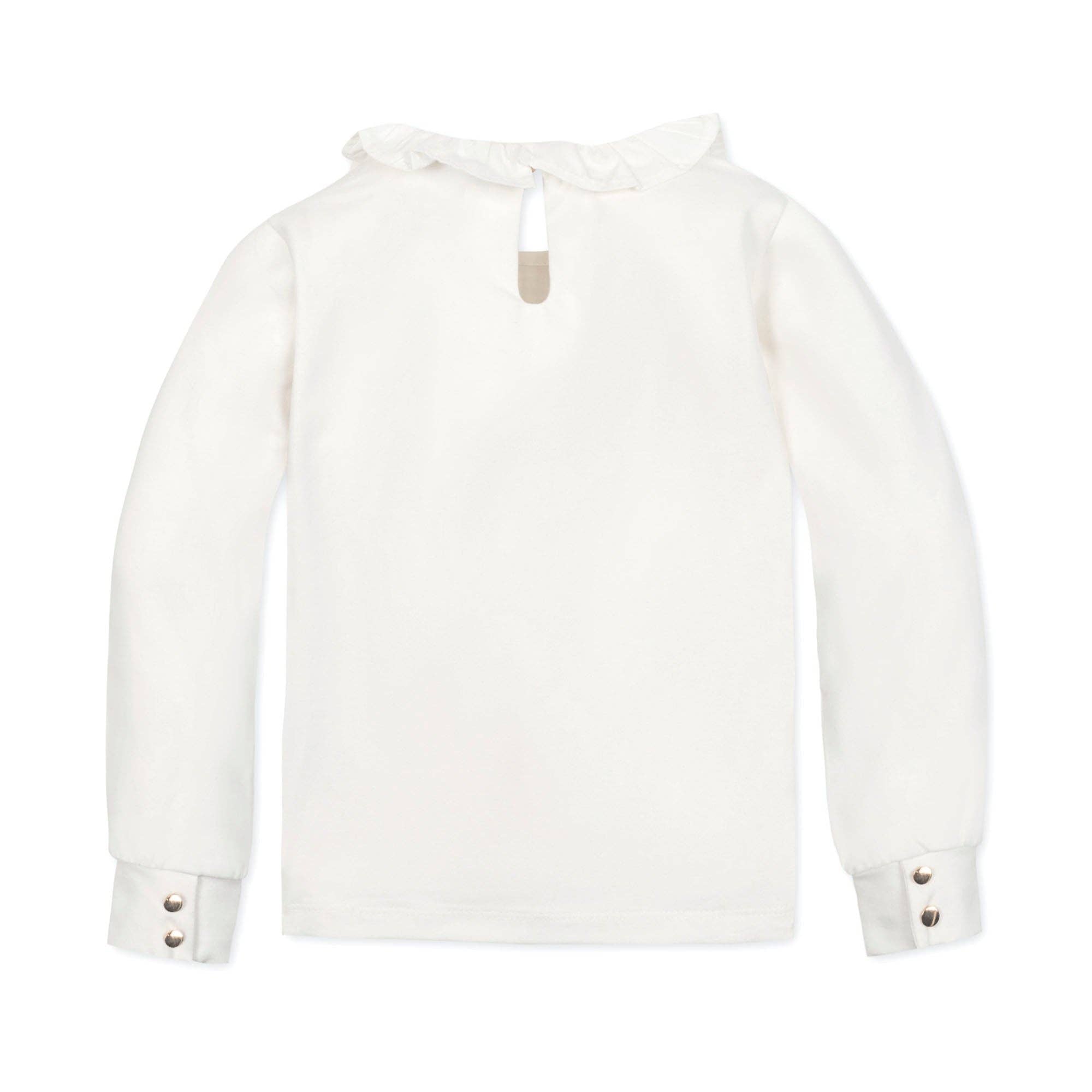Organic Ruffle Collar Knit Top