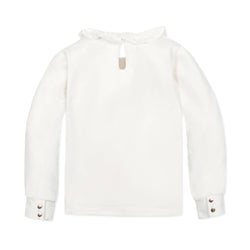 Image of Organic Ruffle Collar Knit Top